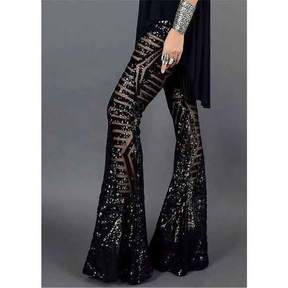 other Pants - Black Sequin Flare Pants - Brand
